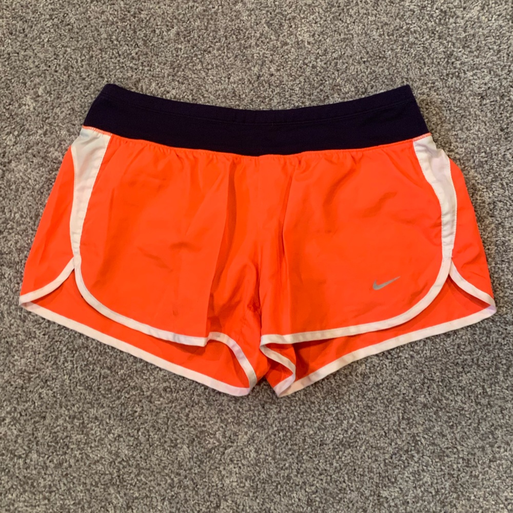 Orange Nike Shorts with Navy Blue Spandex